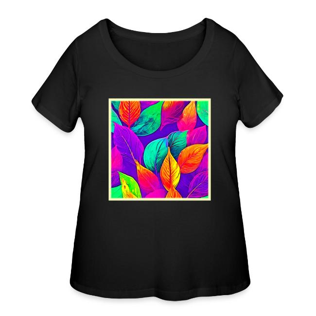 Vibrant Foliage: Cartoon Neon