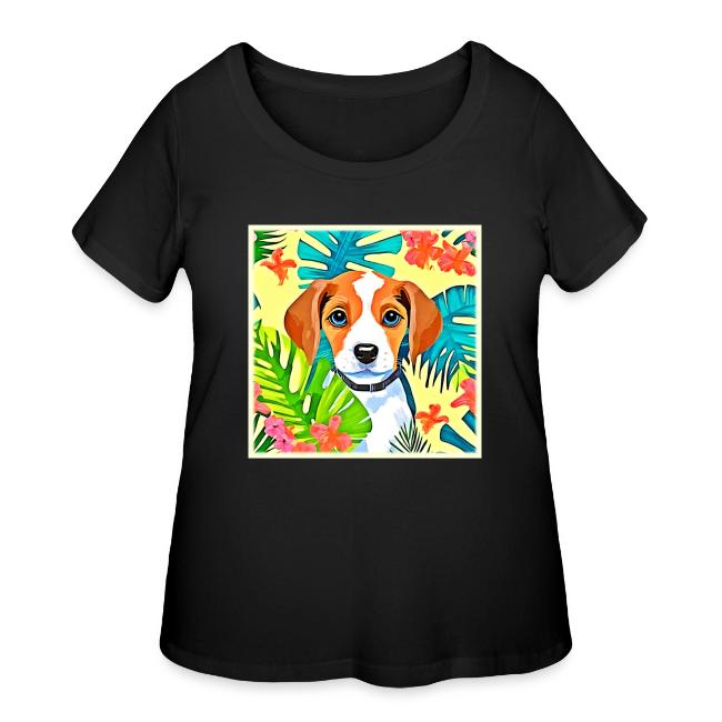 Bright Dog with Flowers