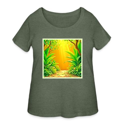 Sunny Nature Path Art - Women's Curvy T-Shirt