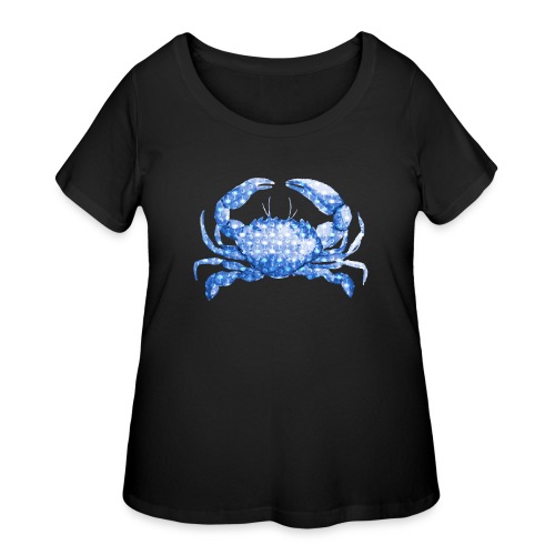 Coastal Living Blue Crab with South Carolina Flag - Women's Curvy T-Shirt