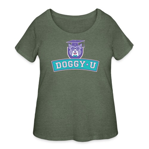 Doggy•U Teal Stack Logo - Women's Curvy T-Shirt