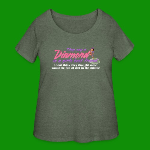 Softball Diamond is a girls Best Friend - Women's Curvy T-Shirt