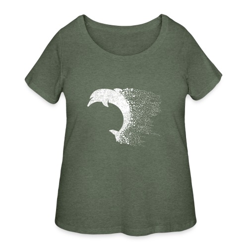 South Carolina Dolphin in White - Women's Curvy T-Shirt