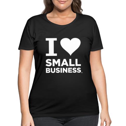 I Heart Small Business Logo (All White) - Women's Curvy T-Shirt