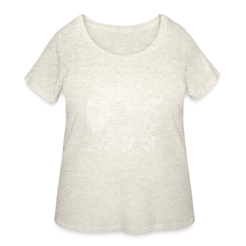 Lion and Sun White - Women's Curvy T-Shirt