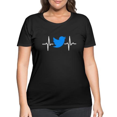 Social Media Heartbeat Blue Bird Graphic - Women's Curvy T-Shirt