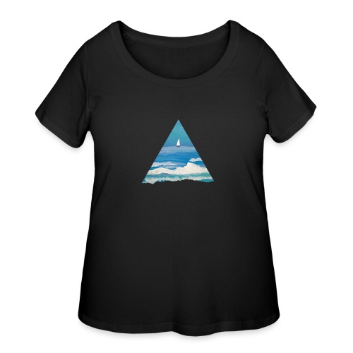 Sailboat out at sea. - Women's Curvy T-Shirt
