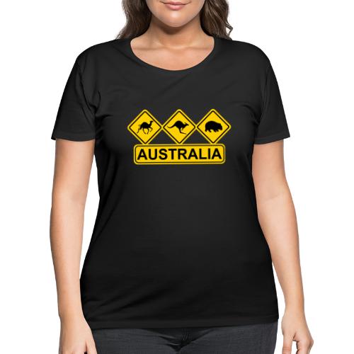 Australian 3 Animal Street Sign - Women's Curvy T-Shirt
