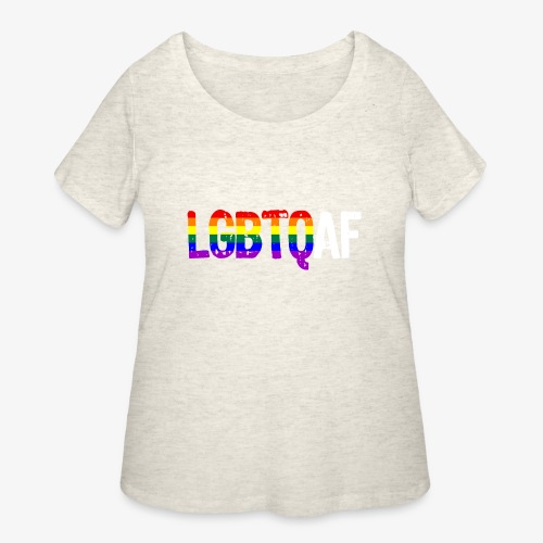 LGBTQ AF LGBTQ as Fuck Rainbow Pride Flag - Women's Curvy T-Shirt