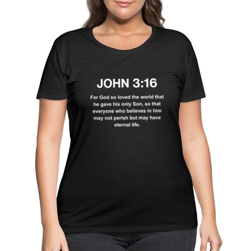 John 3:16 Christian Apparel – White - Women's Curvy T-Shirt