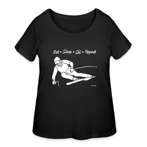 Eat Sleep Ski Repeat - wb - new001 - Women's Curvy T-Shirt