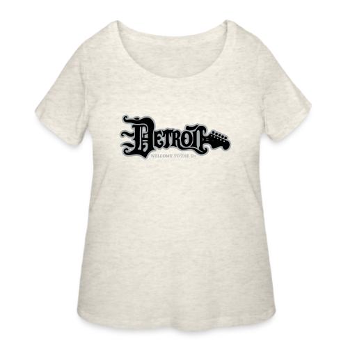 DETROIT GUITAR WTTD BLK SLR REG FONT - Women's Curvy T-Shirt