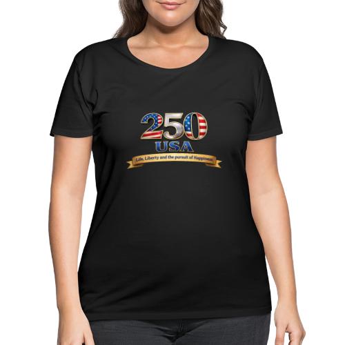 250 USA Liberty Banner - Women's Curvy T-Shirt