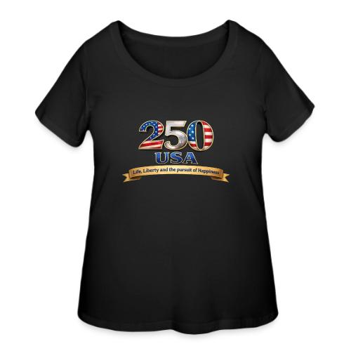 250 USA Liberty Banner - Women's Curvy T-Shirt