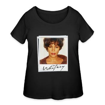 Whitney Houston Polaroid Photo And Name Tag - Women's Curvy T-Shirt - black - Front - Giselle (180cm)