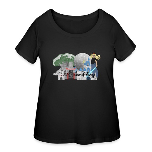 Chels Sees Disney Full Logo 1 - Women's Curvy T-Shirt