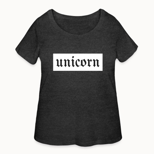 Gothic Unicorn Text White Background - Women's Curvy T-Shirt