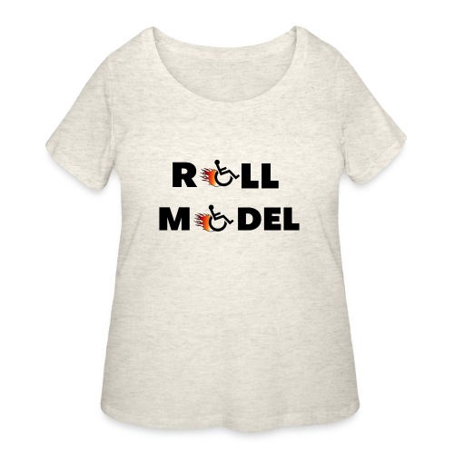 Roll model in a wheelchair, for wheelchair users - Women's Curvy T-Shirt