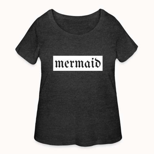 Gothic Mermaid Text White Background - Women's Curvy T-Shirt