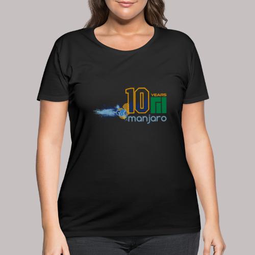 Manjaro 10 years splash colors - Women's Curvy T-Shirt