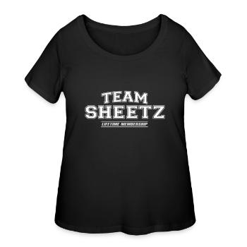 Team Sheetz Proud Family Surname Last Name - Women's Curvy T-Shirt - black - Front - Giselle (180cm)