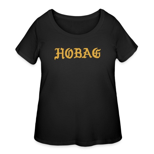BLACK - HOBAG LETTERING - Women's Curvy T-Shirt