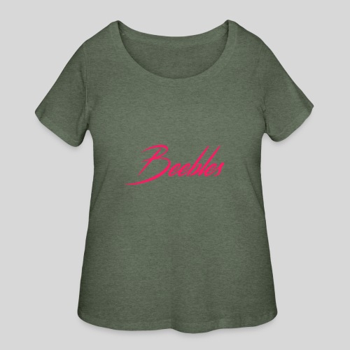 Pink Beebles Logo - Women's Curvy T-Shirt