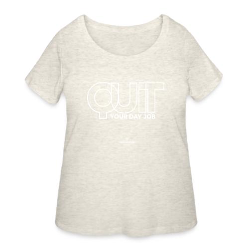 Quit in white - Women's Curvy T-Shirt