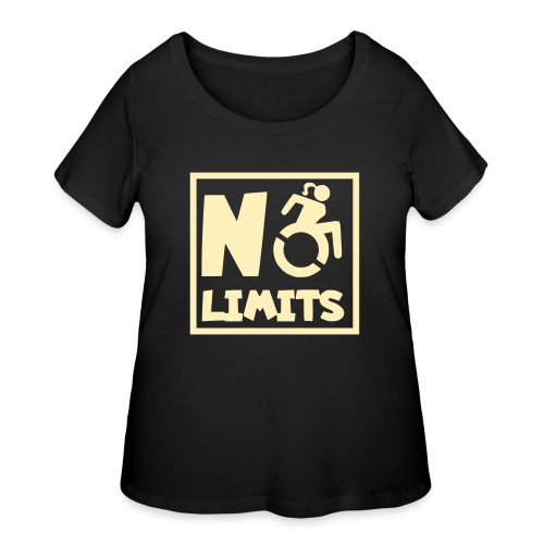 No limits for this female wheelchair user - Women's Curvy T-Shirt