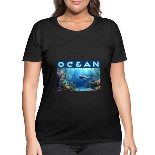 Ocean: Turtle Drift - Women's Curvy T-Shirt