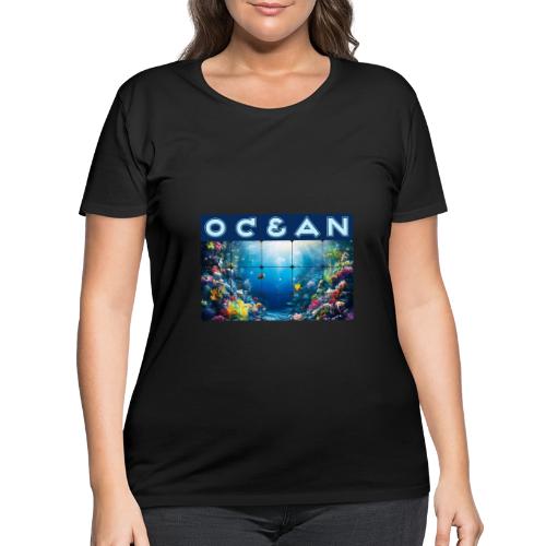 Ocean: Neon Reef Glow - Women's Curvy T-Shirt