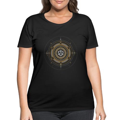 Sacred Symbol Polyhedral D20 Dice - Women's Curvy T-Shirt