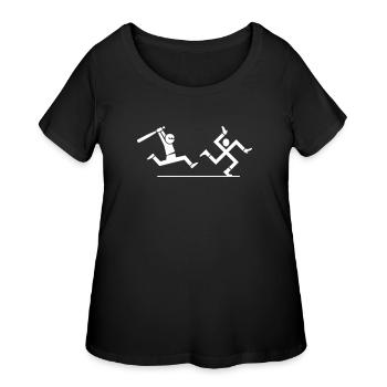 Nazi hunting - Women's Curvy T-Shirt - black - Front - Giselle (180cm)