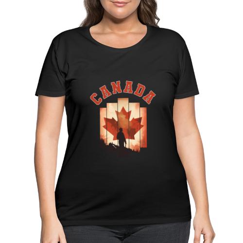 Proud Canadian Shadow - Women's Curvy T-Shirt