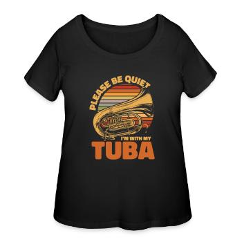 Marching Band Tuba Funny - Women's Curvy T-Shirt - black - Front - Giselle (180cm)