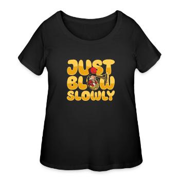 Marching Band Tuba Funny - Women's Curvy T-Shirt - black - Front - Giselle (180cm)