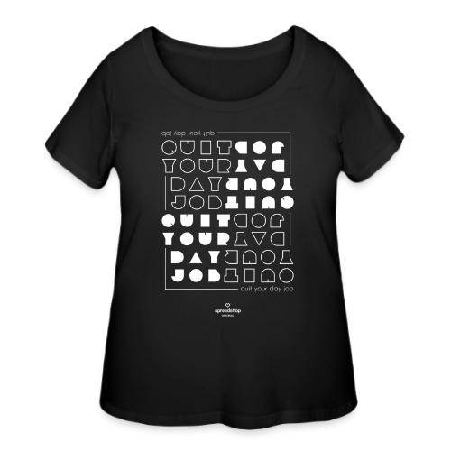 Quit upside white - Women's Curvy T-Shirt