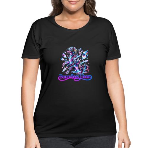 Boundless Heart Neon Galaxy Dog Shirt - Women's Curvy T-Shirt