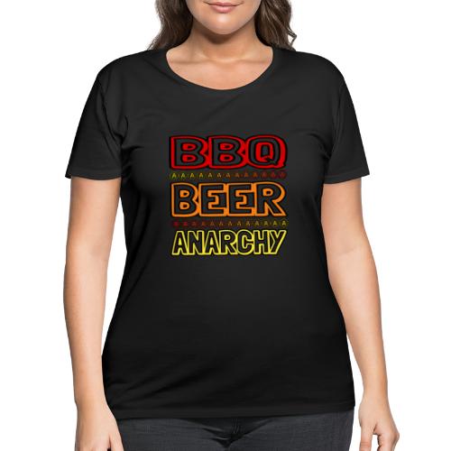 BBQ BEER ANARCHY - Women's Curvy T-Shirt