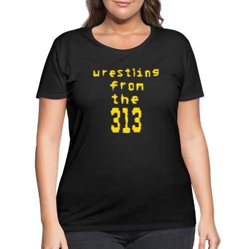 Wrestling from the 313 (yellow) - Women's Curvy T-Shirt