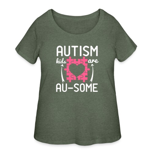 Autism kids are Ausome - Women's Curvy T-Shirt