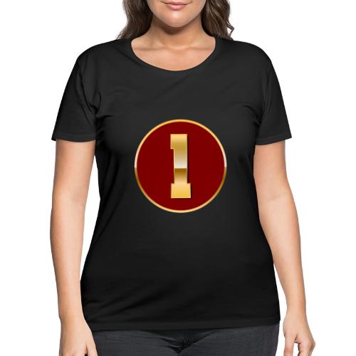 Number 1 in Gold Varsity Font - Women's Curvy T-Shirt
