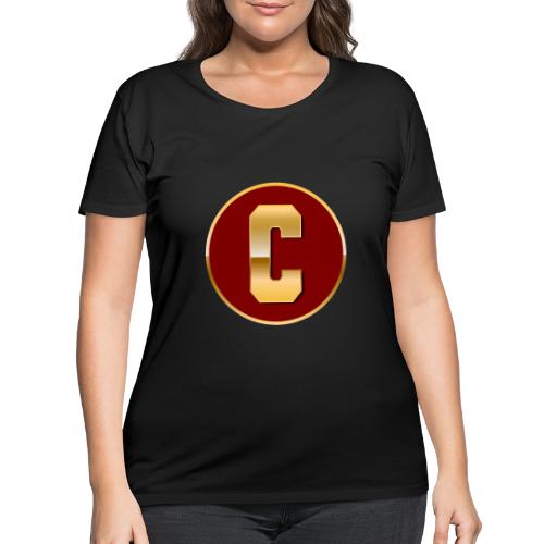 Letter C – Capital Varsity Alphabet Monogram - Women's Curvy T-Shirt