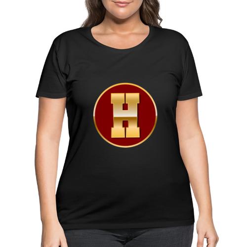 Letter H – Capital Varsity Alphabet Monogram - Women's Curvy T-Shirt