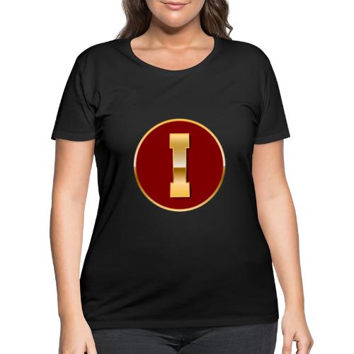 Letter I – Capital Varsity Alphabet Monogram - Women's Curvy T-Shirt