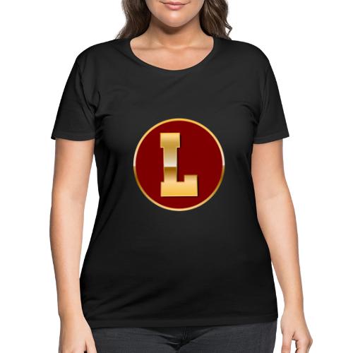 Letter L – Capital Varsity Alphabet Monogram - Women's Curvy T-Shirt