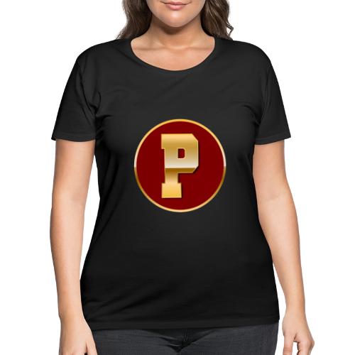 Letter P – Capital Varsity Alphabet Monogram - Women's Curvy T-Shirt