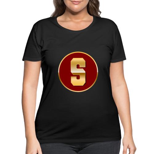 Letter S – Capital Varsity Alphabet Monogram - Women's Curvy T-Shirt