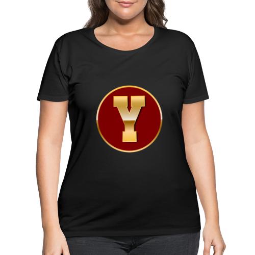 Letter Y – Capital Varsity Alphabet Monogram - Women's Curvy T-Shirt