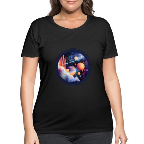 Floating Planetscape - Women's Curvy T-Shirt